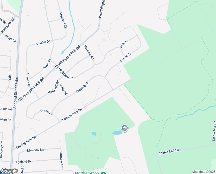 map of restaurants, bars, coffee shops, grocery stores, and more near 16 Cloverly Drive in Richboro