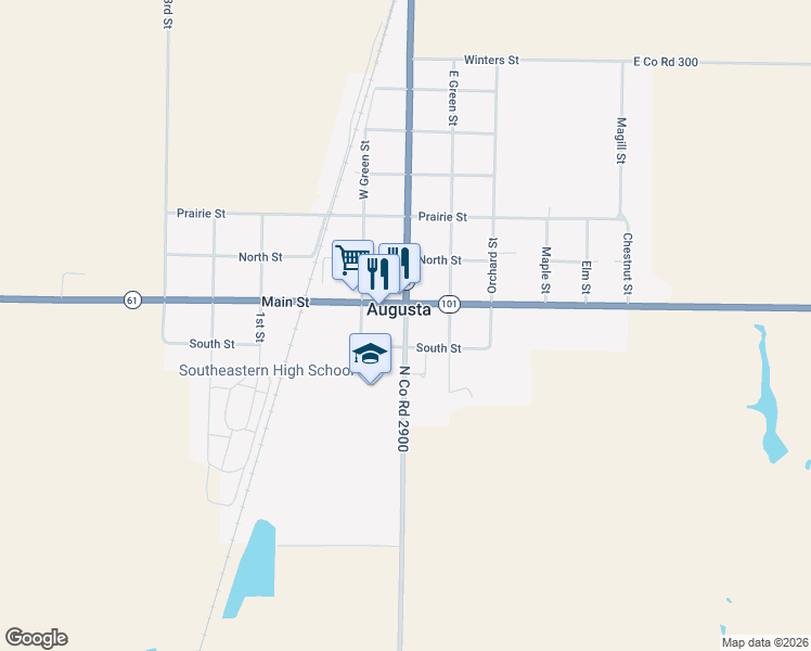 map of restaurants, bars, coffee shops, grocery stores, and more near in Augusta