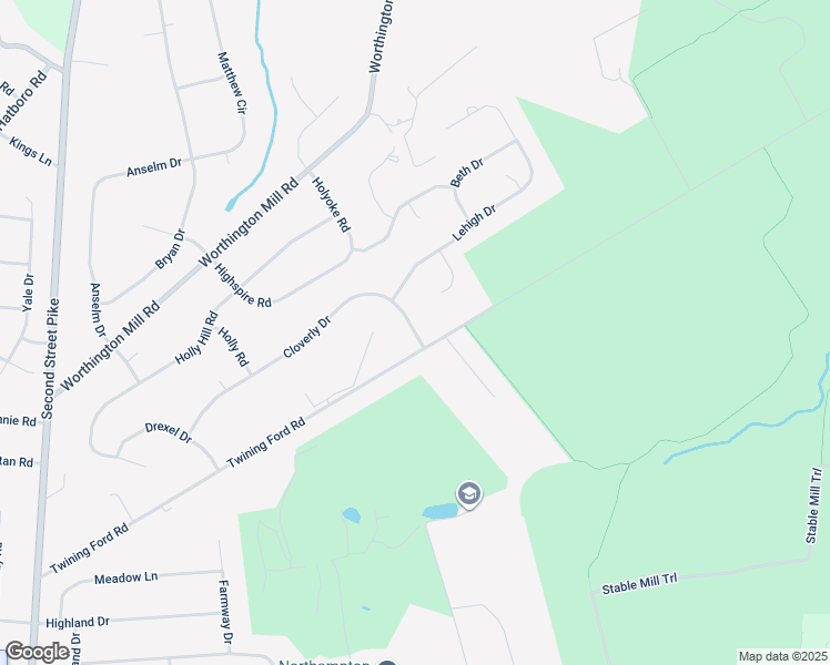 map of restaurants, bars, coffee shops, grocery stores, and more near 16 Cloverly Drive in Richboro