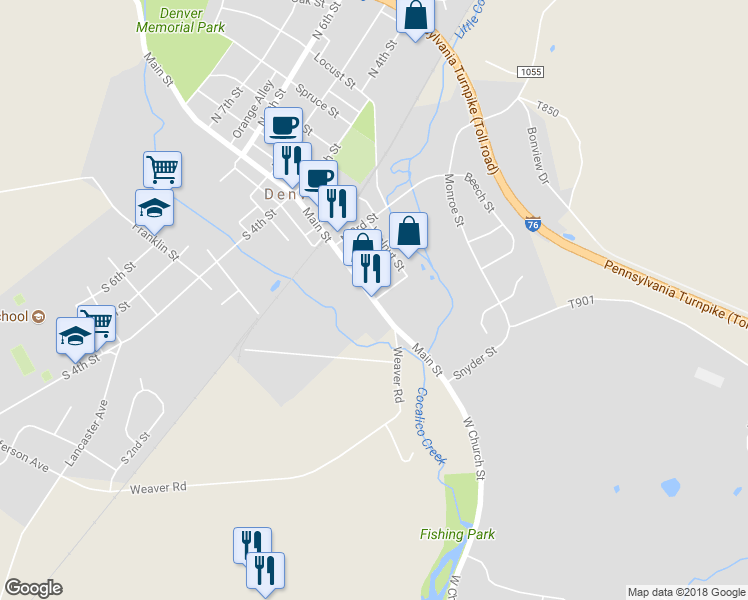 map of restaurants, bars, coffee shops, grocery stores, and more near 101 Main Street in Denver