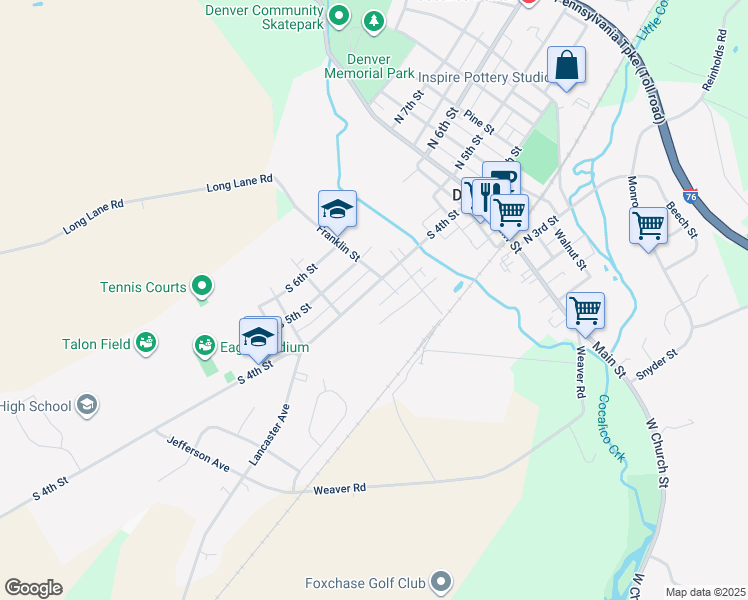 map of restaurants, bars, coffee shops, grocery stores, and more near 411 South 4th Street in Denver