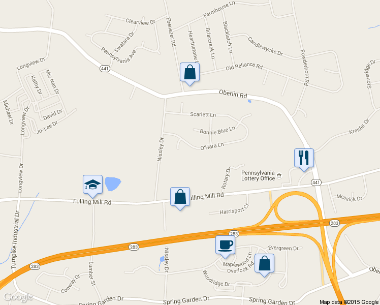 map of restaurants, bars, coffee shops, grocery stores, and more near 1875 O'Hara Lane in Middletown