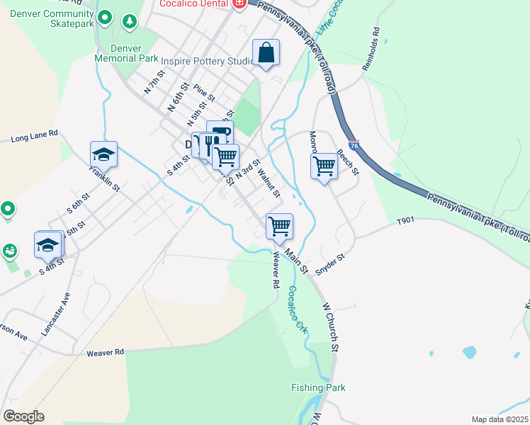 map of restaurants, bars, coffee shops, grocery stores, and more near 111 Main Street in Denver