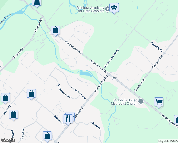 map of restaurants, bars, coffee shops, grocery stores, and more near 1078 Almshouse Road in Warminster