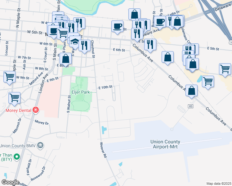 map of restaurants, bars, coffee shops, grocery stores, and more near 134 Hemlock Drive in Marysville