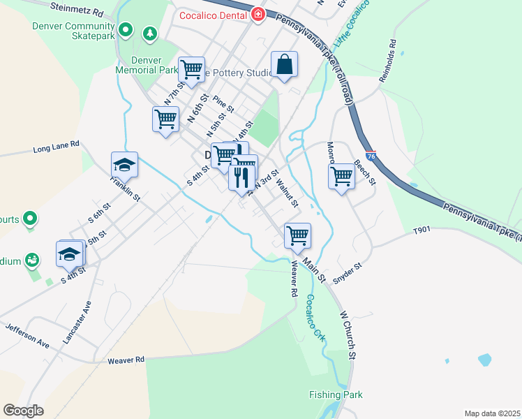 map of restaurants, bars, coffee shops, grocery stores, and more near 114 Main Street in Denver