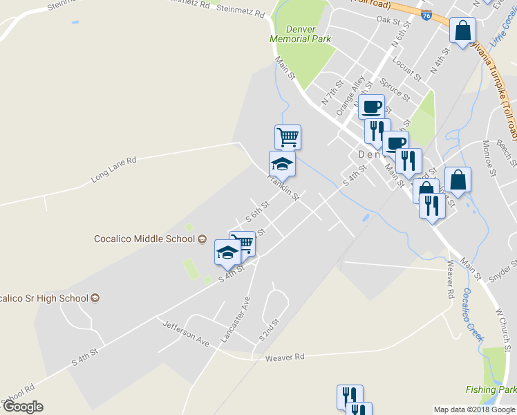 map of restaurants, bars, coffee shops, grocery stores, and more near 615 Adams Street in Denver