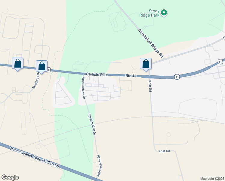 map of restaurants, bars, coffee shops, grocery stores, and more near 412 Venice Avenue in Carlisle