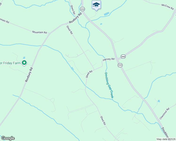 map of restaurants, bars, coffee shops, grocery stores, and more near 510 Shed Road in Newville