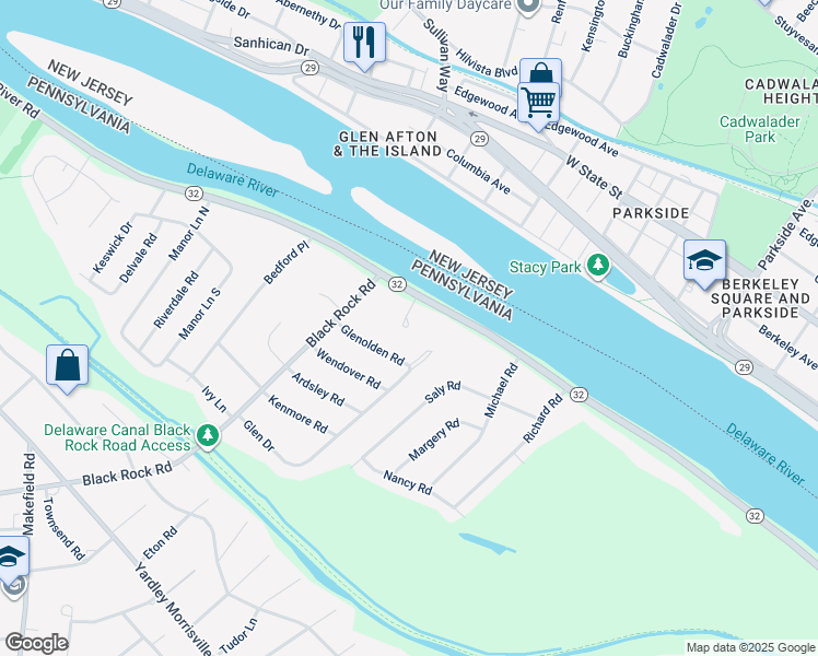 map of restaurants, bars, coffee shops, grocery stores, and more near 10 Fenwood Place in Morrisville