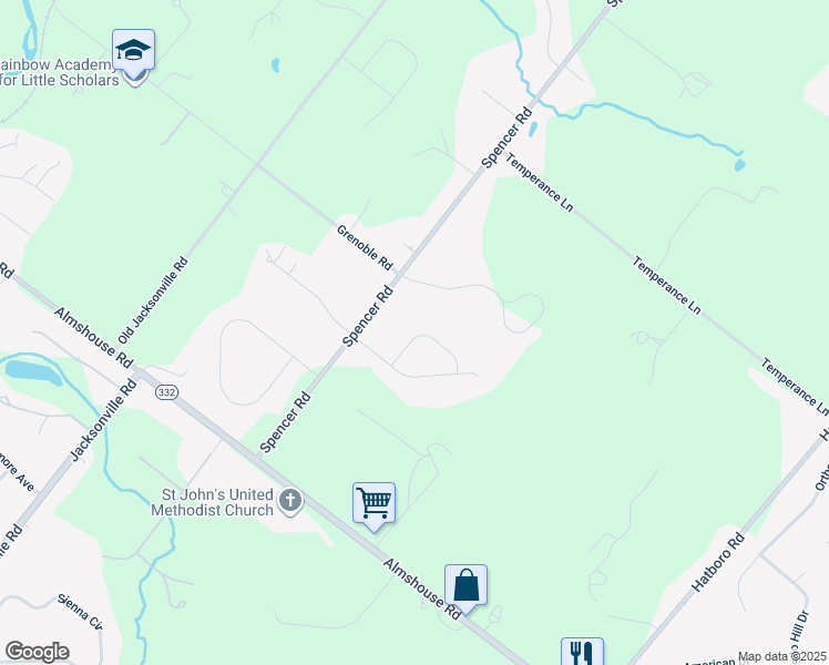 map of restaurants, bars, coffee shops, grocery stores, and more near 136 Strawberry Lane in Ivyland