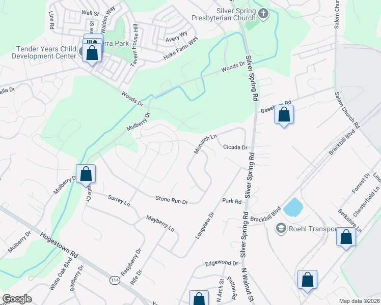 map of restaurants, bars, coffee shops, grocery stores, and more near 91 Stone Run Drive in Mechanicsburg