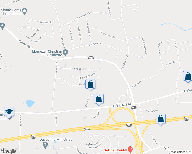 map of restaurants, bars, coffee shops, grocery stores, and more near 1810 O'Hara Lane in Middletown