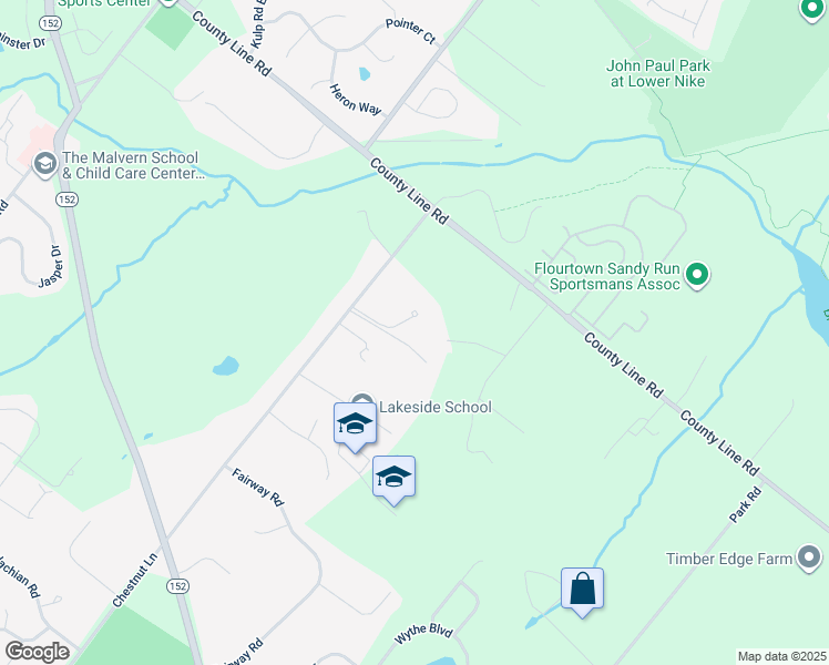 map of restaurants, bars, coffee shops, grocery stores, and more near 1295 Savani Circle in Ambler