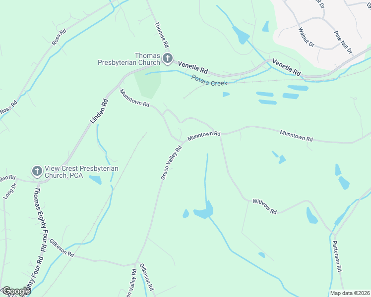 map of restaurants, bars, coffee shops, grocery stores, and more near 582 Green Valley Road in Eighty Four