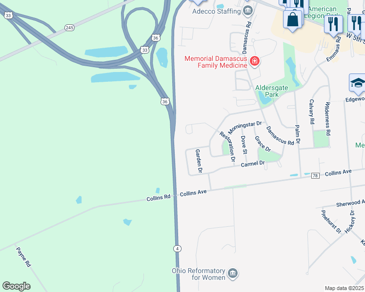 map of restaurants, bars, coffee shops, grocery stores, and more near 621 Rainbow Drive in Marysville