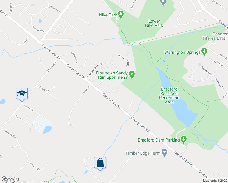map of restaurants, bars, coffee shops, grocery stores, and more near Partridge Place in Warrington