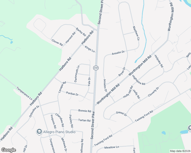 map of restaurants, bars, coffee shops, grocery stores, and more near 1557 2nd Street Pike in Richboro