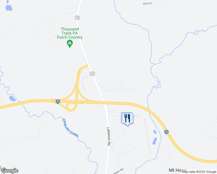 map of restaurants, bars, coffee shops, grocery stores, and more near 51 Wert Lane in Manheim