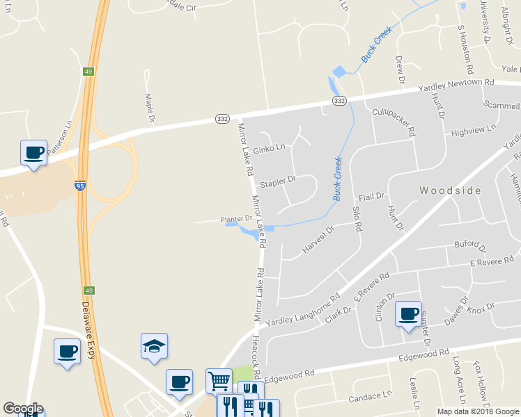 map of restaurants, bars, coffee shops, grocery stores, and more near 890 Mirror Lake Road in Morrisville
