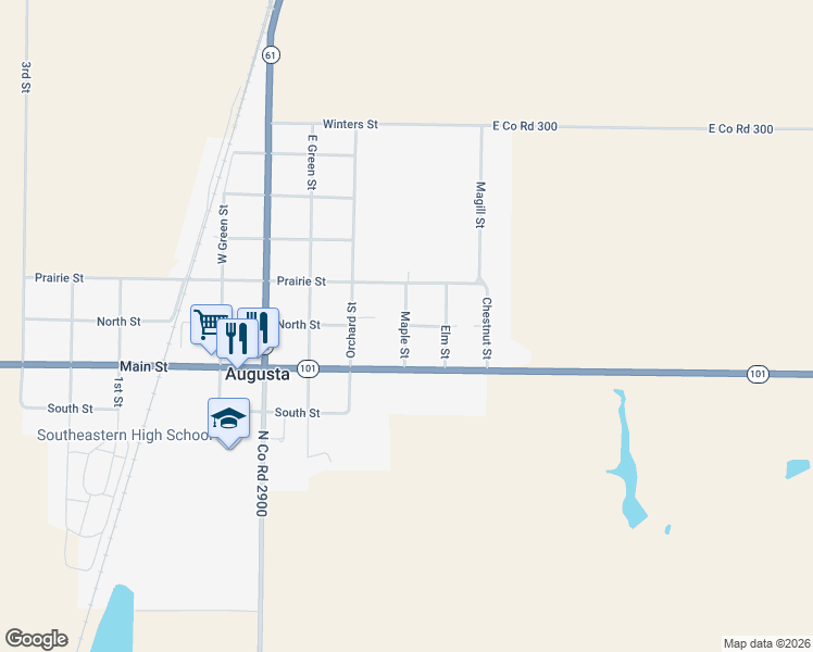 map of restaurants, bars, coffee shops, grocery stores, and more near 900 North Street in Augusta