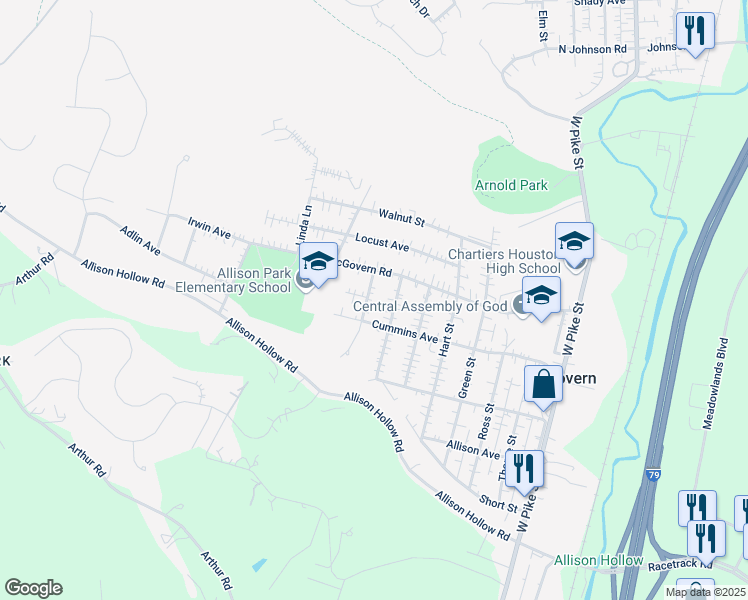 map of restaurants, bars, coffee shops, grocery stores, and more near 115 Parker Street in Houston
