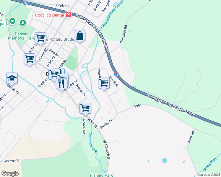 map of restaurants, bars, coffee shops, grocery stores, and more near 119 Birch Street in Denver