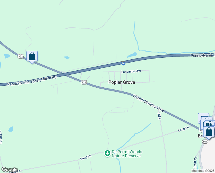 map of restaurants, bars, coffee shops, grocery stores, and more near 329 West 28th Division Highway in Lititz