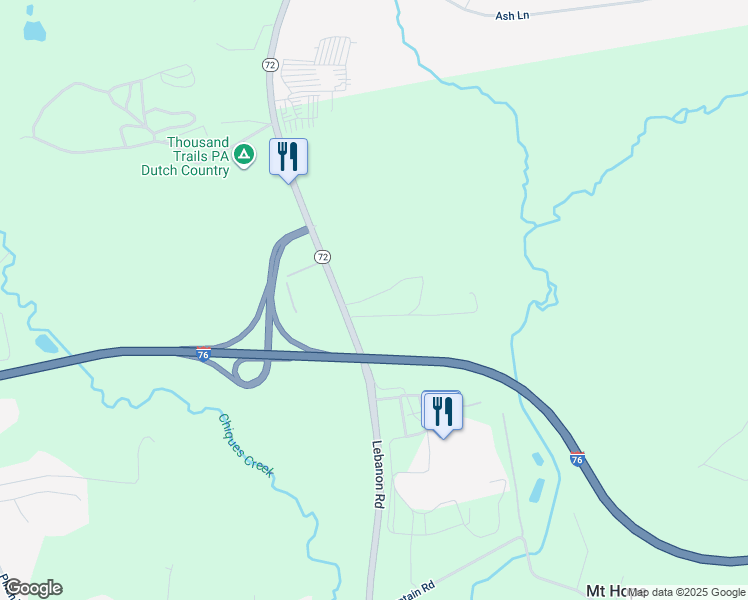 map of restaurants, bars, coffee shops, grocery stores, and more near 51 Wert Lane in Manheim