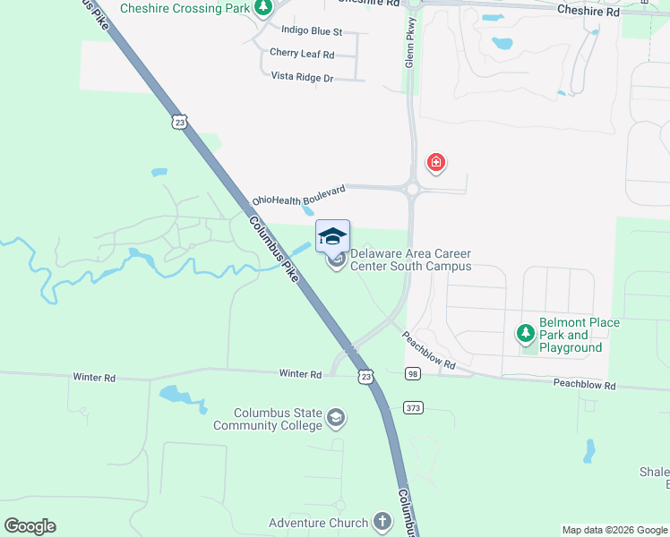map of restaurants, bars, coffee shops, grocery stores, and more near 4565 Columbus Pike in Delaware