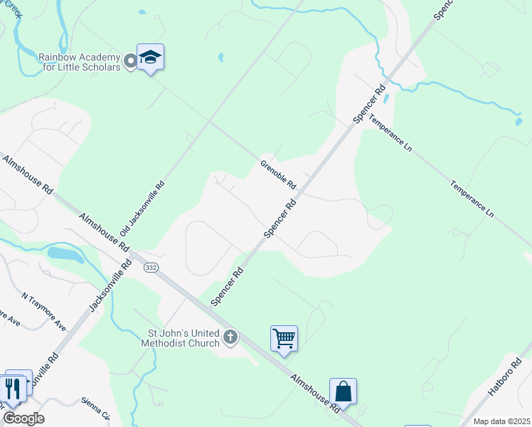 map of restaurants, bars, coffee shops, grocery stores, and more near 26 Breckenridge Drive in Warminster