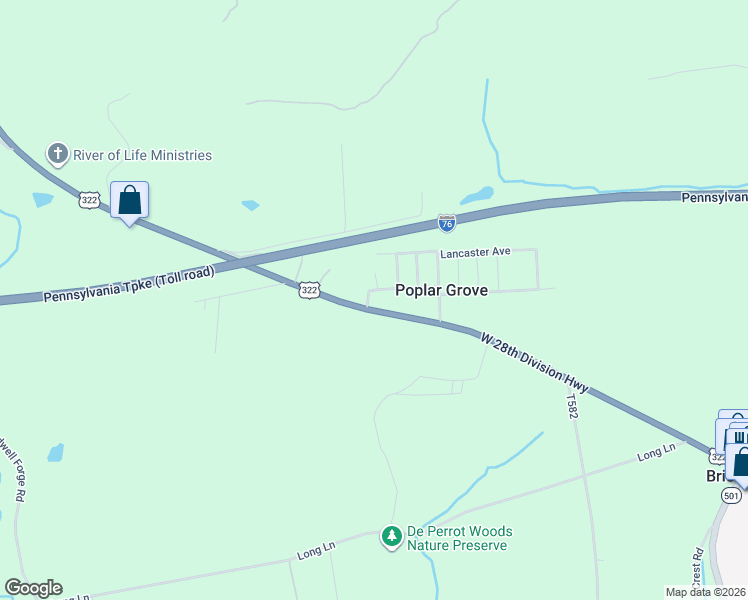map of restaurants, bars, coffee shops, grocery stores, and more near 341 W 28th Division Hwy in Lititz