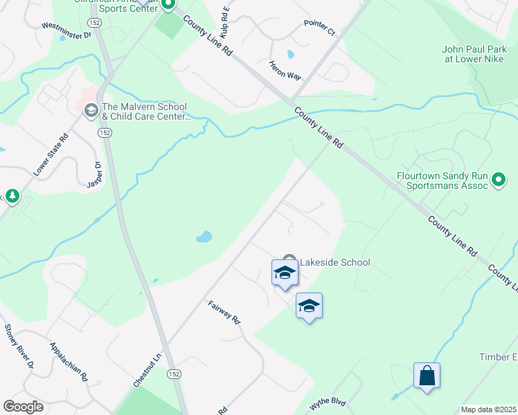 map of restaurants, bars, coffee shops, grocery stores, and more near 18 Chestnut Lane in North Wales