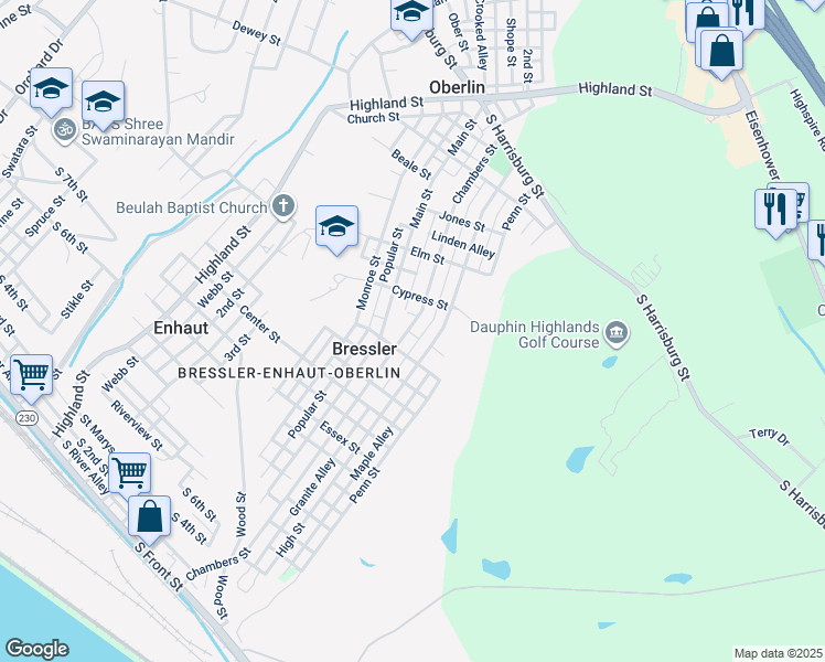 map of restaurants, bars, coffee shops, grocery stores, and more near 758 Chambers Street in Steelton