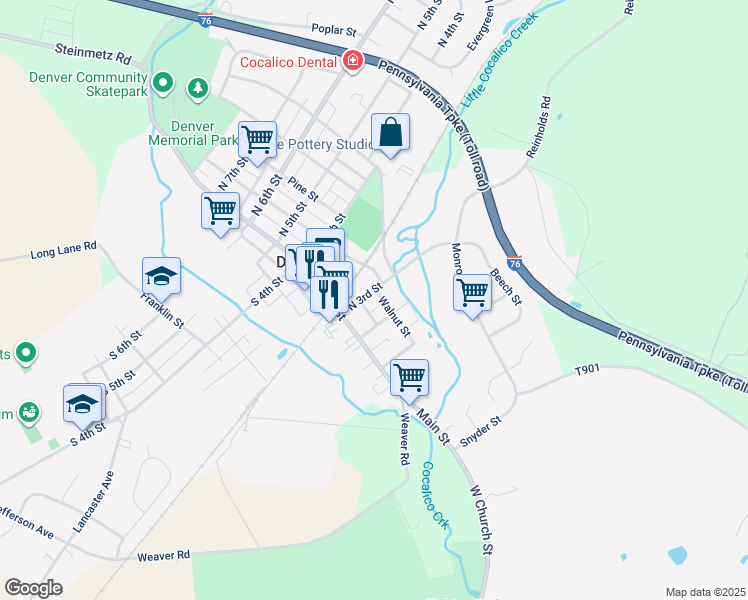 map of restaurants, bars, coffee shops, grocery stores, and more near 41 North 3rd Street in Denver