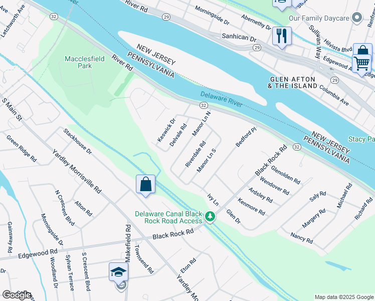 map of restaurants, bars, coffee shops, grocery stores, and more near 25 Manor Lane in Morrisville