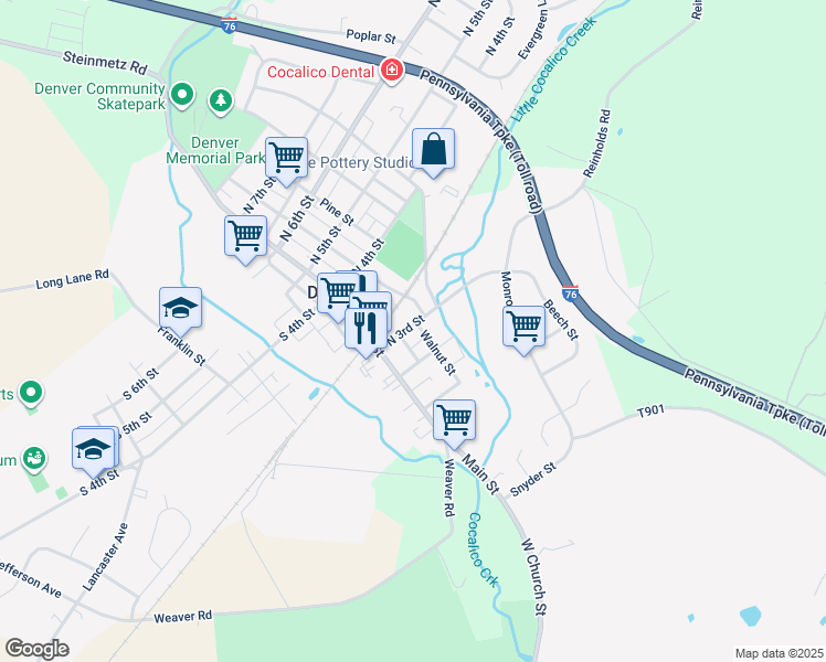 map of restaurants, bars, coffee shops, grocery stores, and more near 41 North 3rd Street in Denver