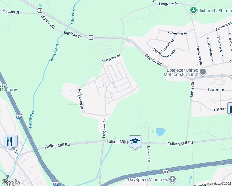 map of restaurants, bars, coffee shops, grocery stores, and more near 138 David Drive in Middletown