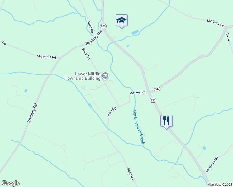 map of restaurants, bars, coffee shops, grocery stores, and more near 511 Shed Rd in Newville