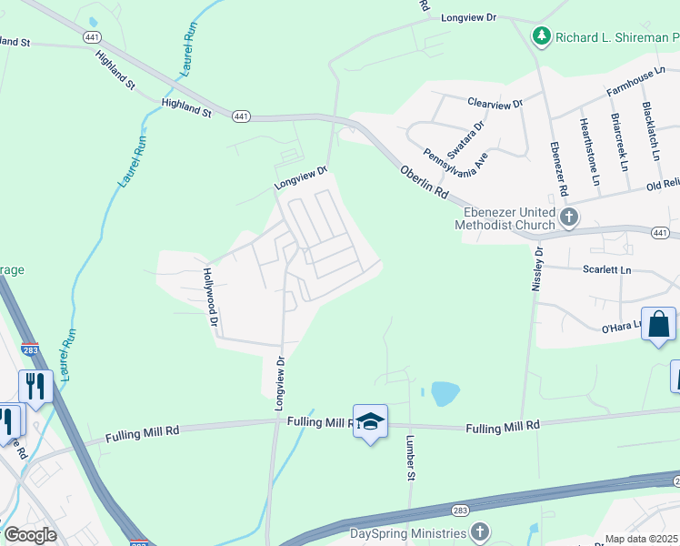 map of restaurants, bars, coffee shops, grocery stores, and more near 138 David Drive in Middletown