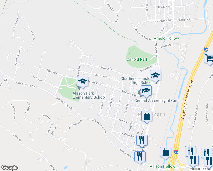 map of restaurants, bars, coffee shops, grocery stores, and more near 100 Roth Street in Houston