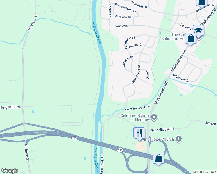 map of restaurants, bars, coffee shops, grocery stores, and more near 946 Clifton Heights Road in Hummelstown