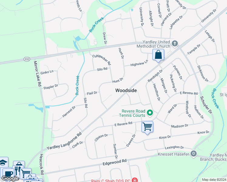 map of restaurants, bars, coffee shops, grocery stores, and more near 1440 Windrow Lane in Morrisville