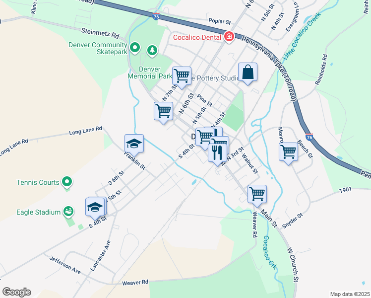 map of restaurants, bars, coffee shops, grocery stores, and more near 110 South 4th Street in Denver