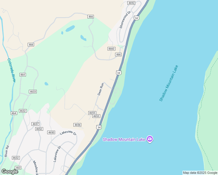 map of restaurants, bars, coffee shops, grocery stores, and more near 13289-13513 U.S. 34 in Grand Lake