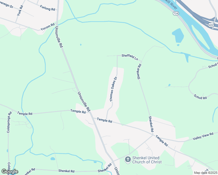 map of restaurants, bars, coffee shops, grocery stores, and more near 1291 Thomas Oakes Drive in Pottstown