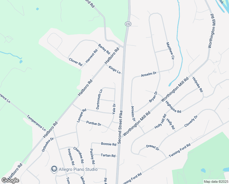 map of restaurants, bars, coffee shops, grocery stores, and more near 51 Yale Drive in Richboro
