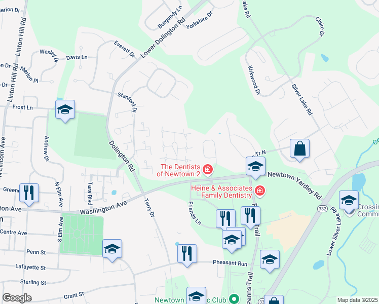 map of restaurants, bars, coffee shops, grocery stores, and more near 14 Colchester Place in Newtown
