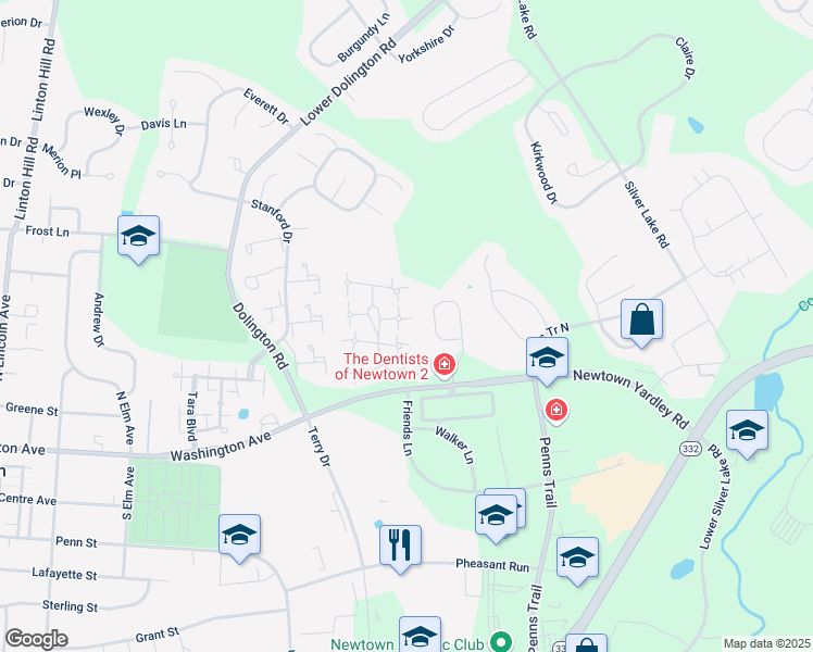 map of restaurants, bars, coffee shops, grocery stores, and more near 14 Colchester Place in Newtown