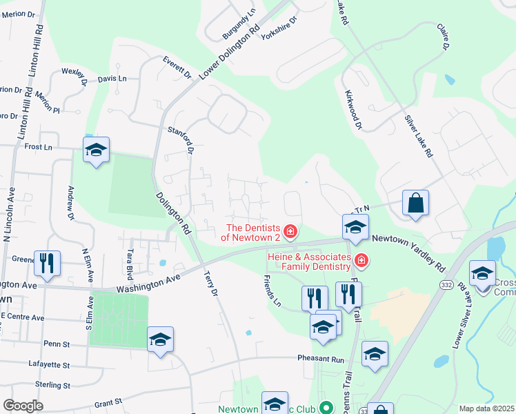 map of restaurants, bars, coffee shops, grocery stores, and more near 10 Colchester Place in Newtown